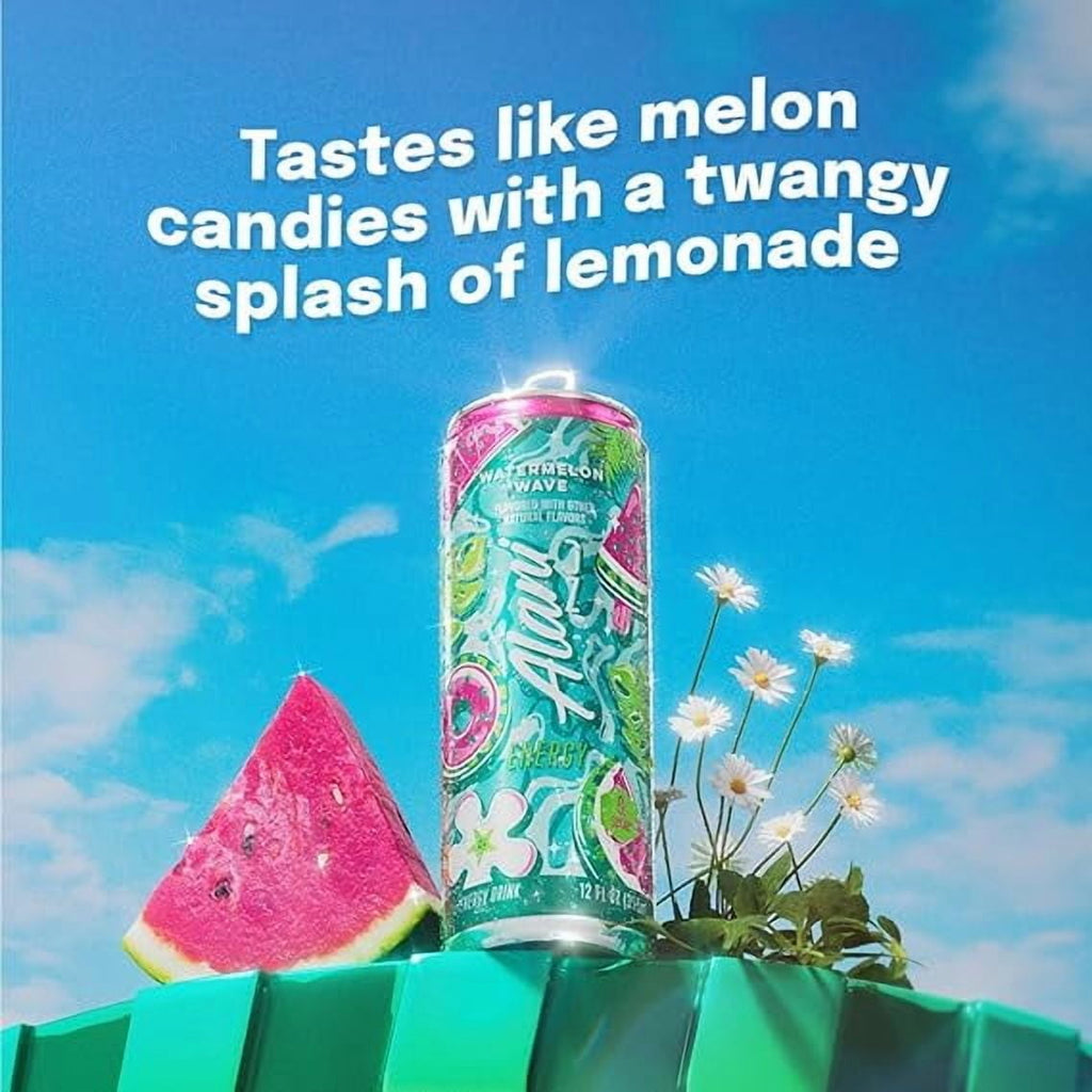 New Alani Energy Drinks Variety Pack - Blue Slush, Pink Slush, Watermelon Wave, Sugar-Free & Low-Calorie (12 fl oz, Pack of 6)