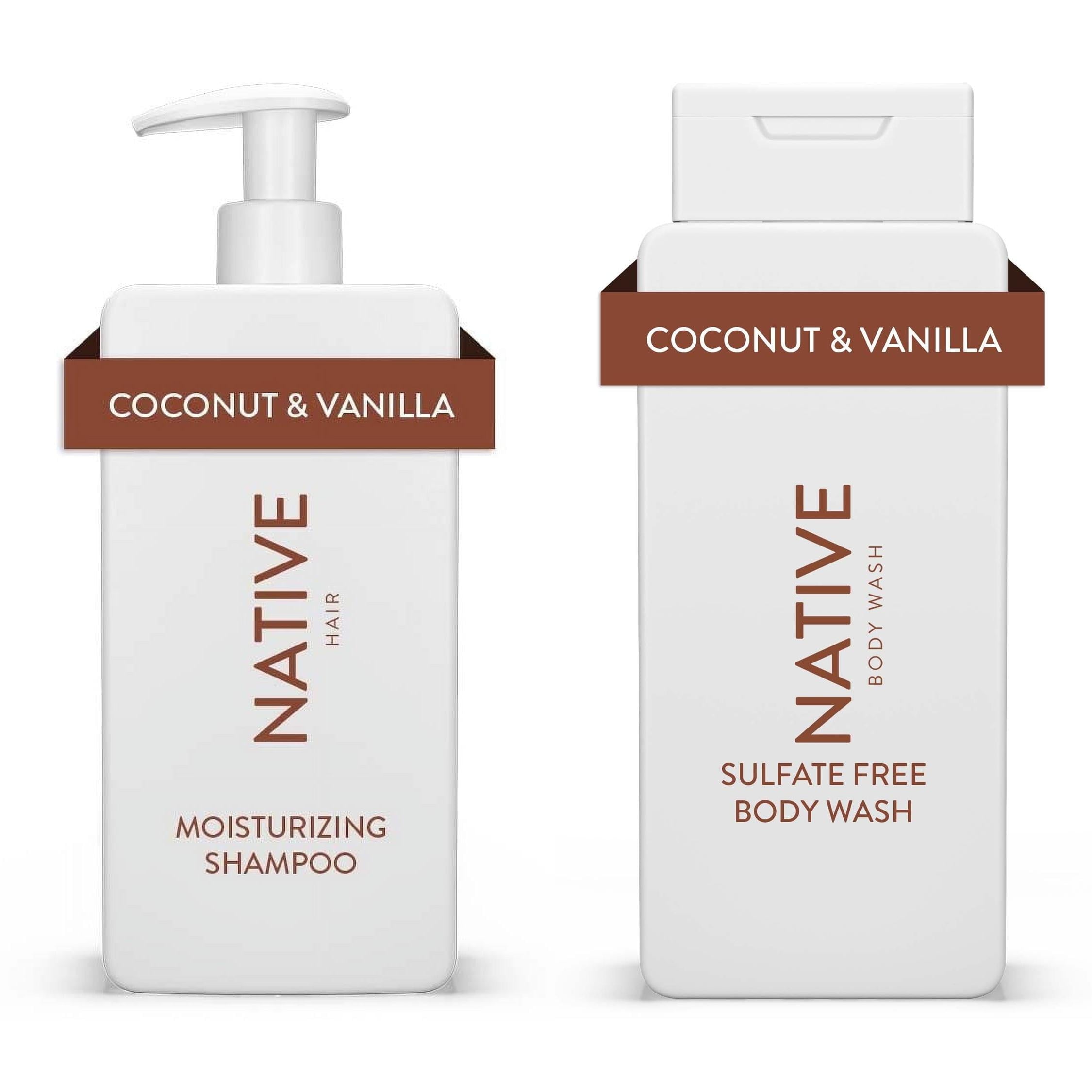 Moisturizing Shampoo & Body Wash Set, Coconut & Vanilla, Sulfate & Paraben Free, 16.5 oz