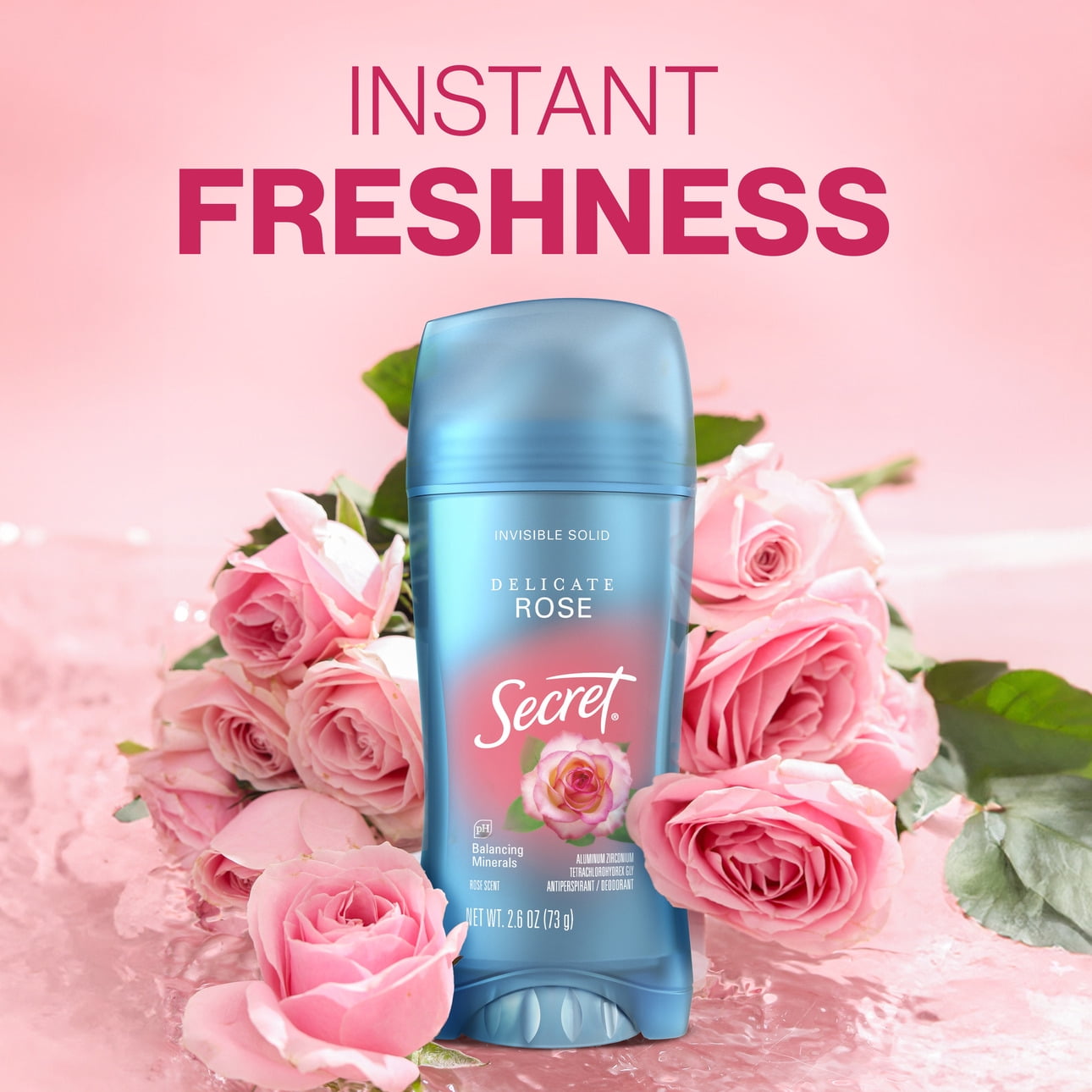 Invisible Solid Antiperspirant Deodorant, Rose Scent, 2.6 oz