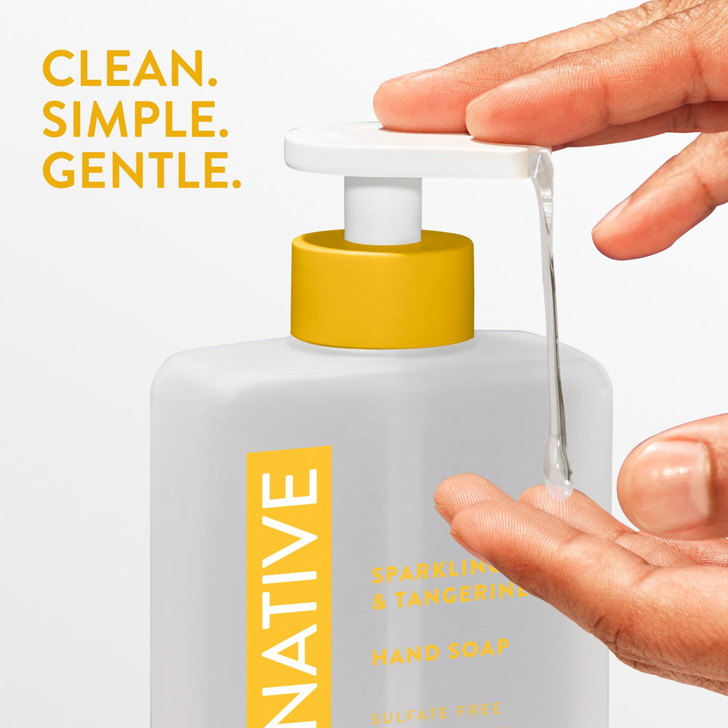 Liquid Hand Soap, Sparkling Lemon & Tangerine, Non-drying, Naturally Derived Cleansers, Sulfate Free, 13 fl oz