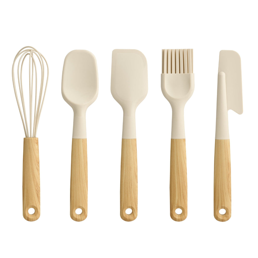 5 Piece Mini Utensils, Light Gray