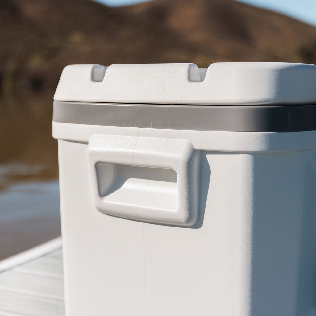 60 QT Marine Ice Chest Cooler with Wheels, White