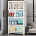 UAMFURI Stackable Storage Bins with Lids, 208QT Closet Organizers and Storage with Doors and Wheels, Extra Large Storage Cabinet, Collapsible Plastic Drawers for Bedroom Dorm Office Garage