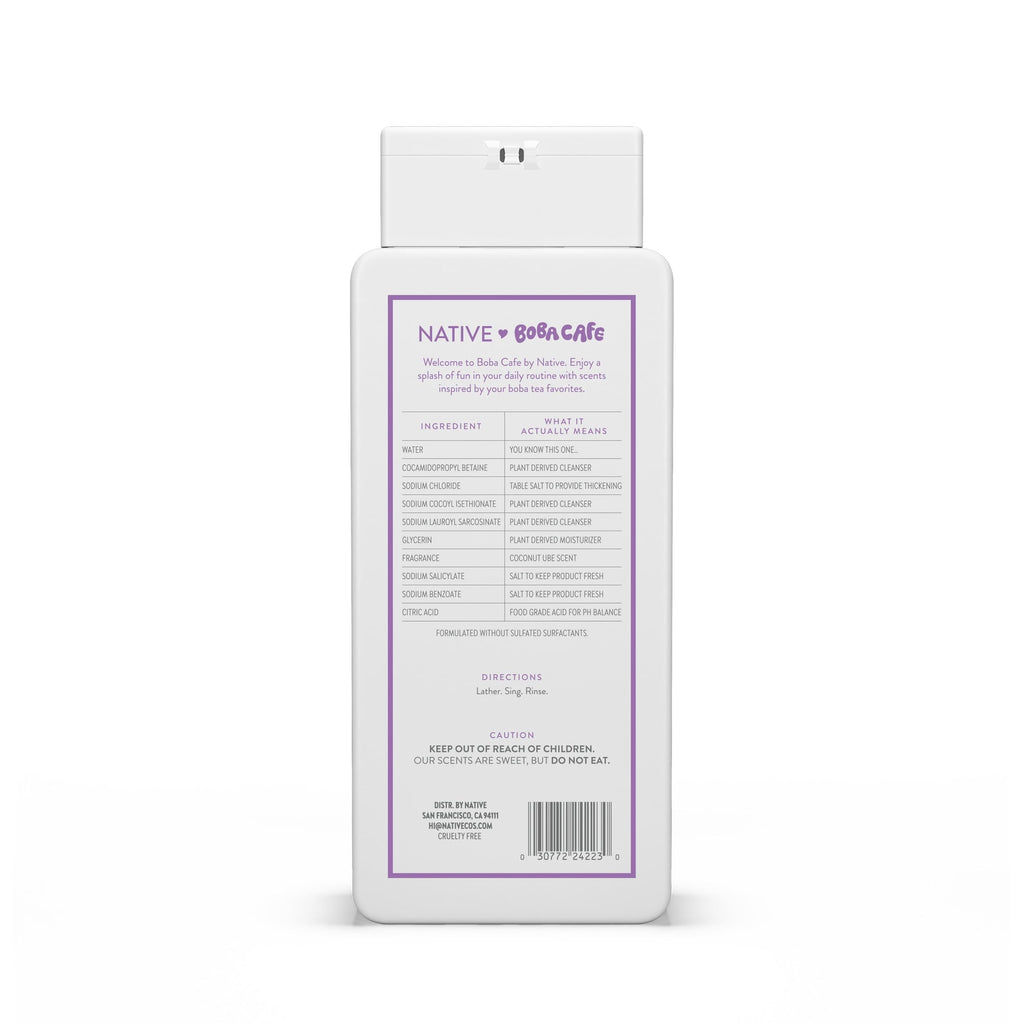 Body Wash, Limited Edition Coconut Ube, Sulfate Free Body Wash for Women & Men, Boba Café, 18 fl oz