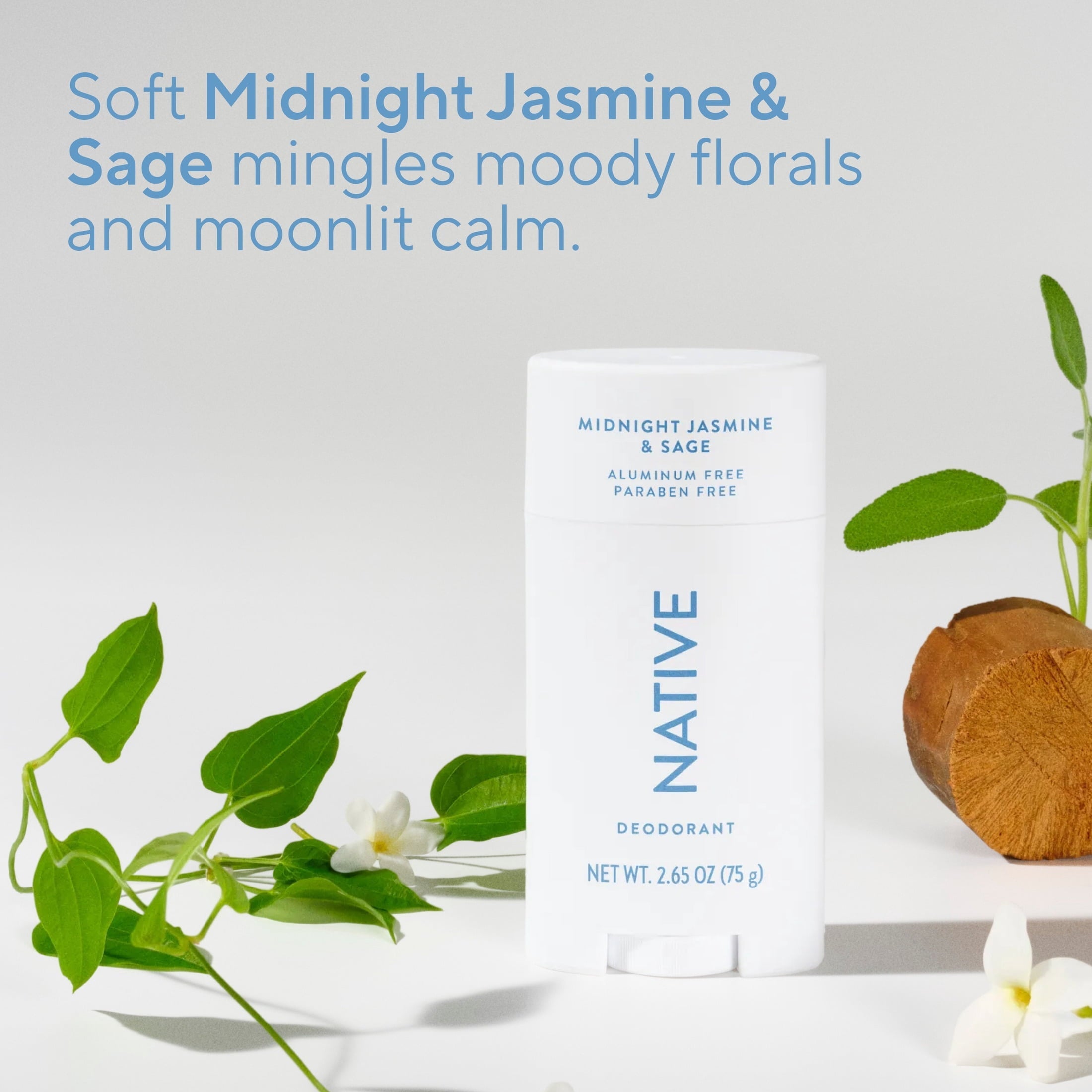 Deodorant, Aluminum Free, Midnight Jasmine & Sage, Deodorant for Women and Men, 2.65 oz