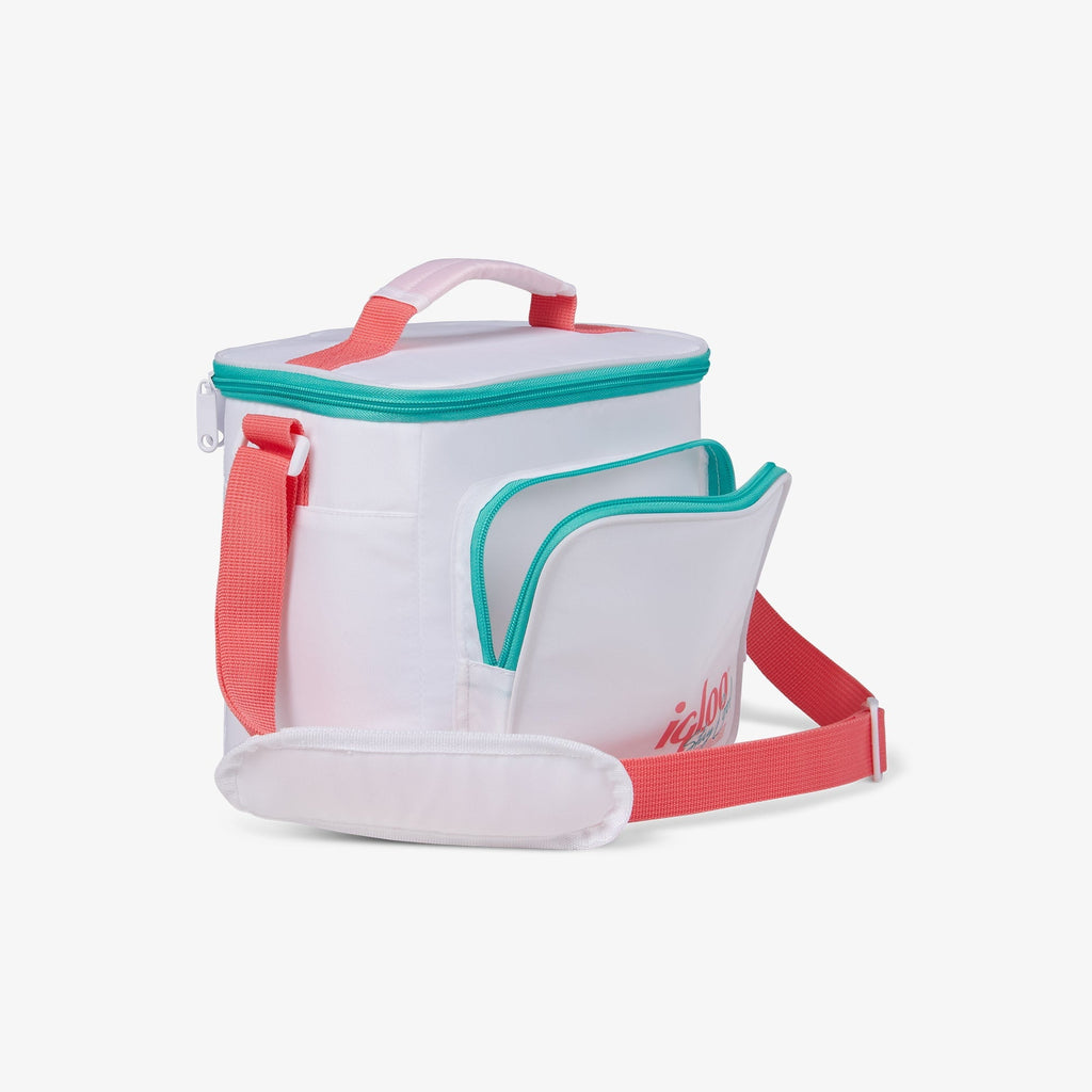 Igloo 9 can Retro Square Lunch Cooler Bag, Lilac Breeze and Light Blue