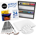 40 Acrylic Paint Set for Adults with 24 Acrylic Paints kit (22ml), 10 Painting Brushes, 5 Canvas for Paintin...