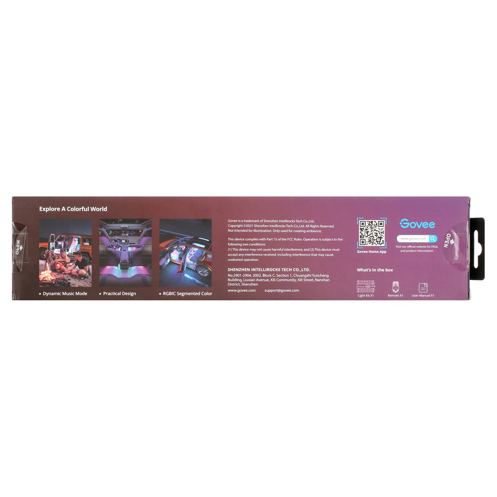 Interior Car LED Lights,RGBIC Color Changing Effect,Smart APP Control,4 Music Mode,4 Pack,0.98 Ft