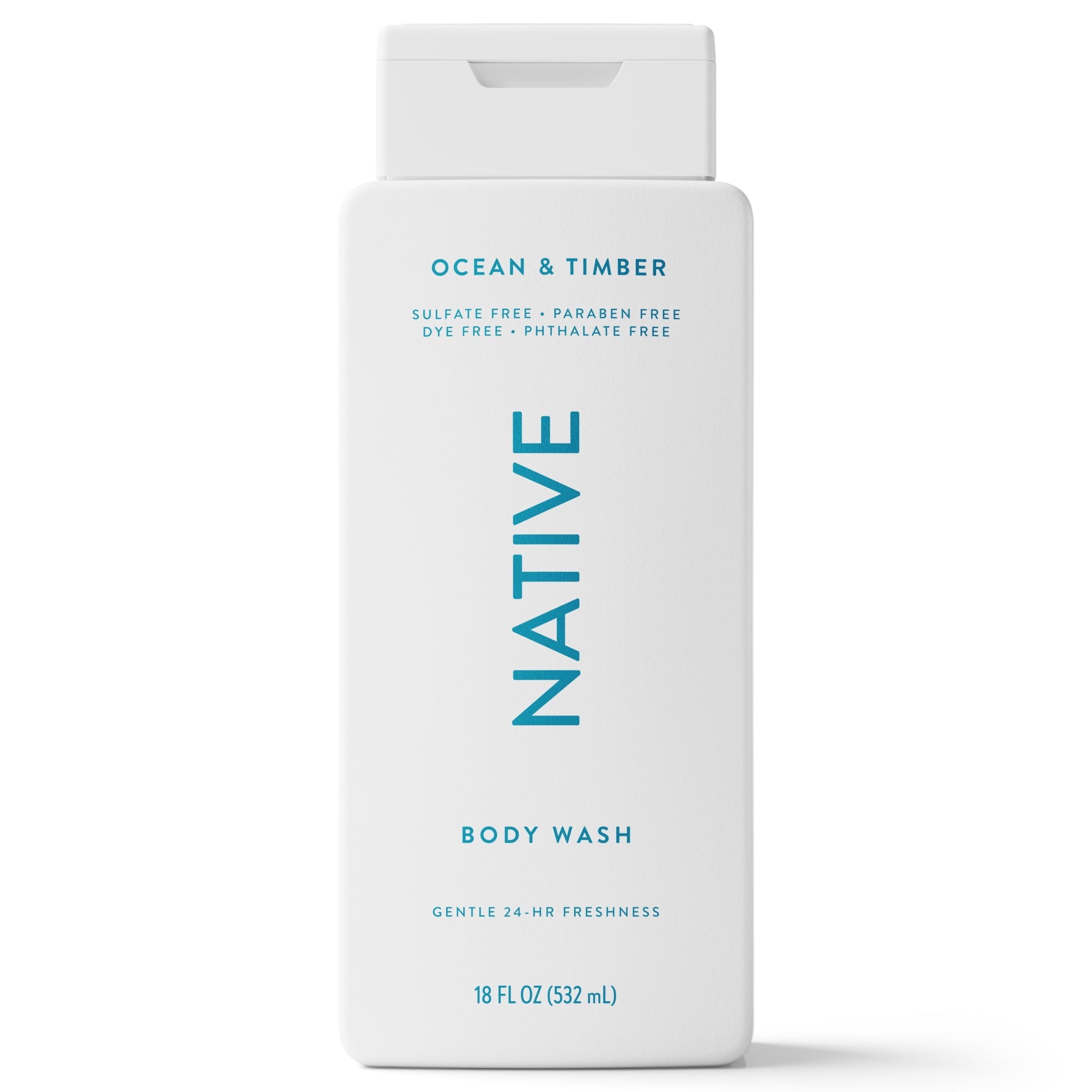 Body Wash, Ocean & Timber, Sulfate Free, Naturally Derived Ingredients, 24hr Freshness, for Women & Men, 18 fl oz