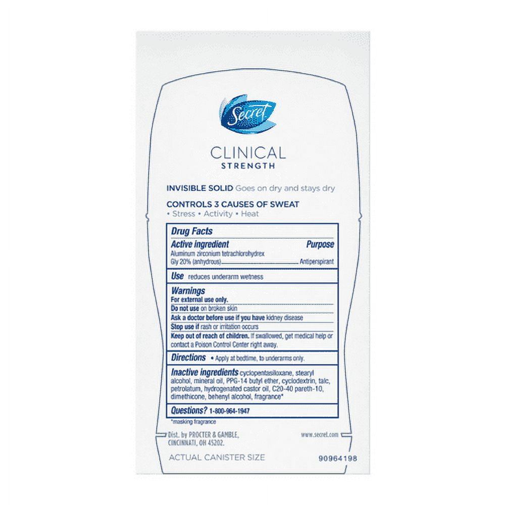 Clinical Strength Invisible Solid Sensitive Antiperspirant & Deodorant, Unscented 1.60 oz (Pack of 4)