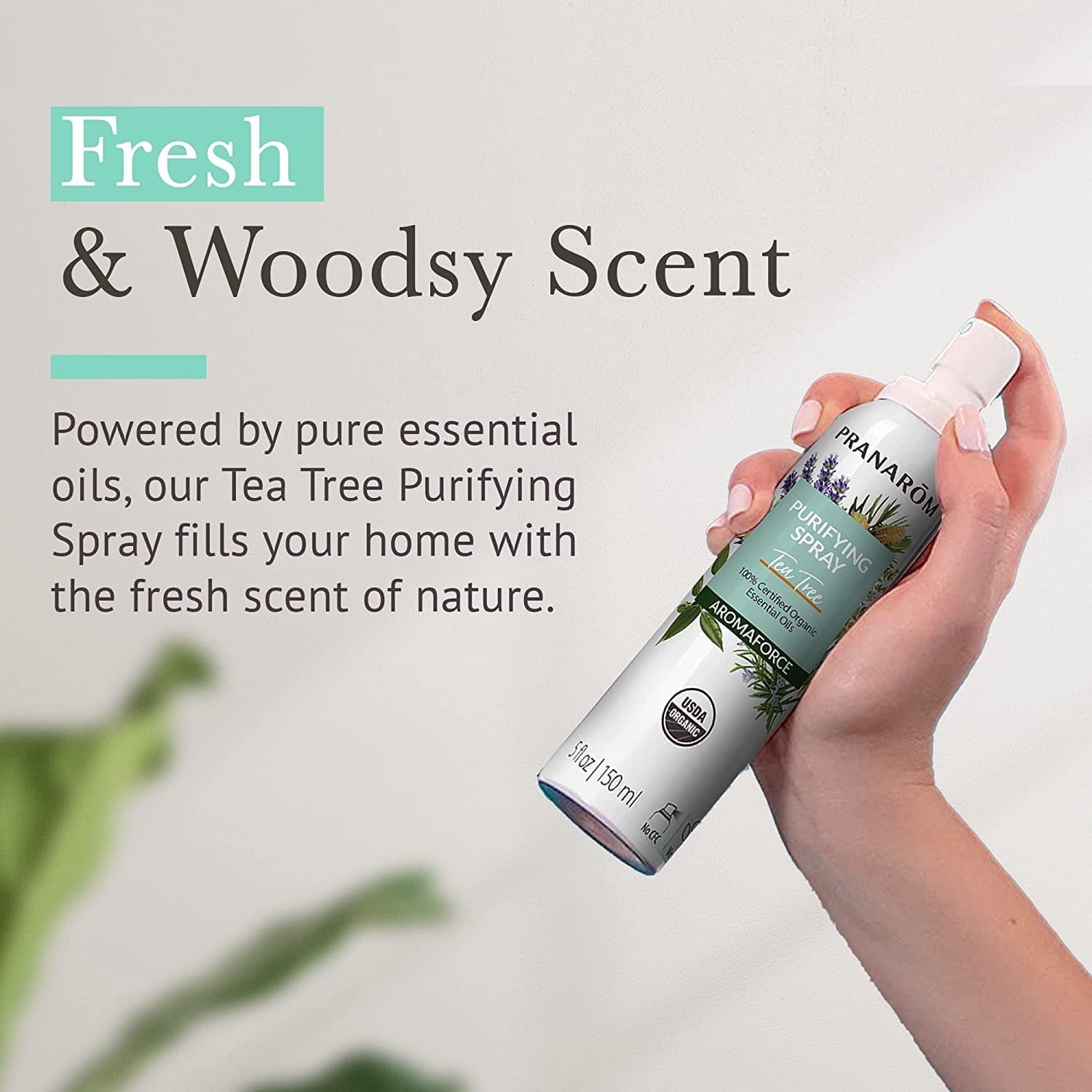 Aromaforce Air Purifying Spray With Organic Essential Oils, Deodorizers For Home, Essential Oil Infused With Plant Essences, Fresh Citrus Scent, Certified Organic, 150ml