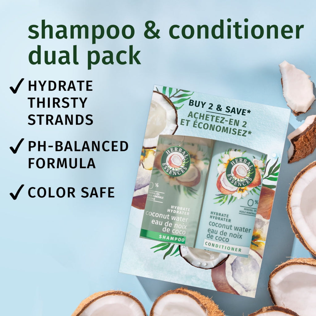 Moisturizing Shampoo and Conditioner Set, Coconut Water and Jasmine, 27 fl oz