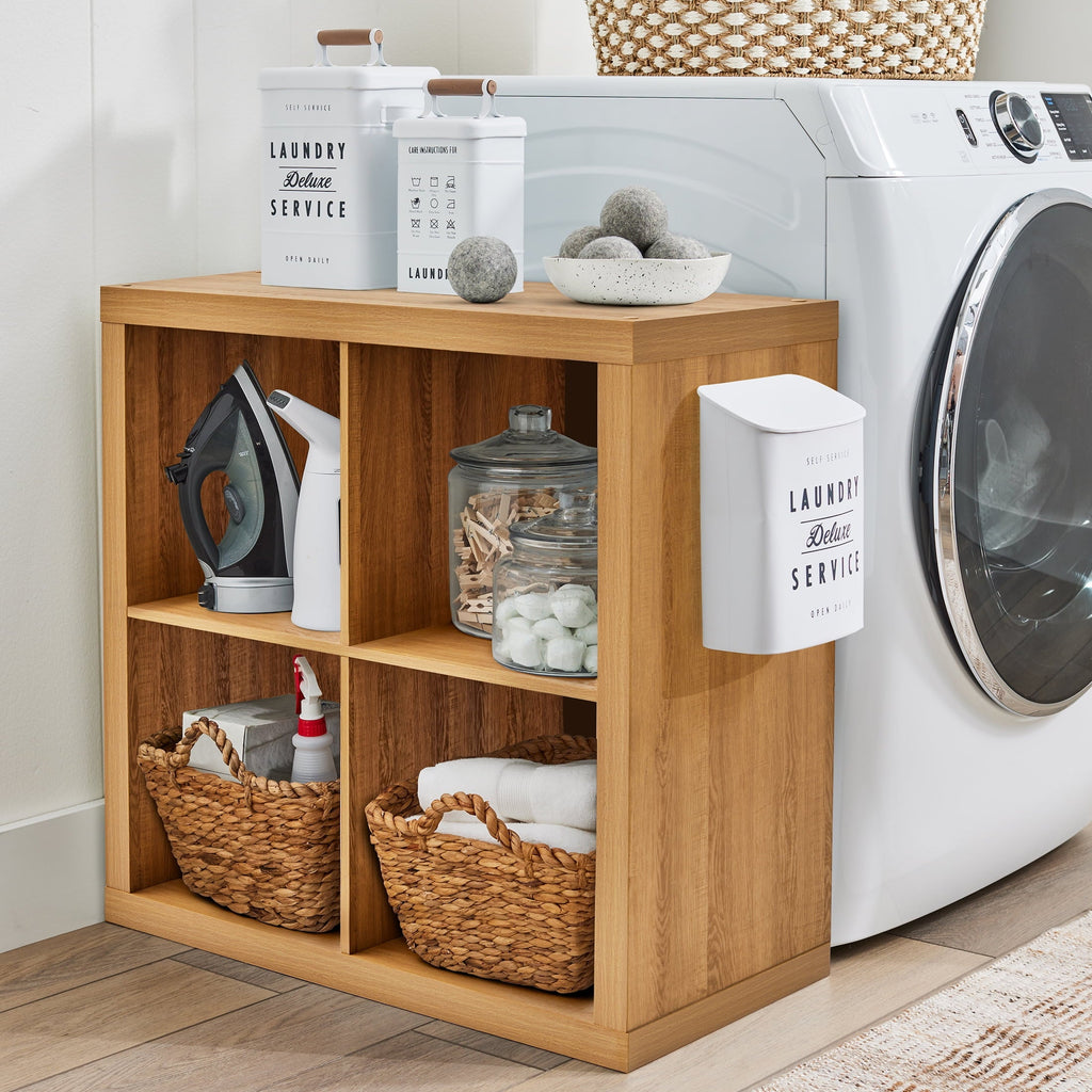 Better Homes & Gardens 4 Cube Storage Organizer, White Texture