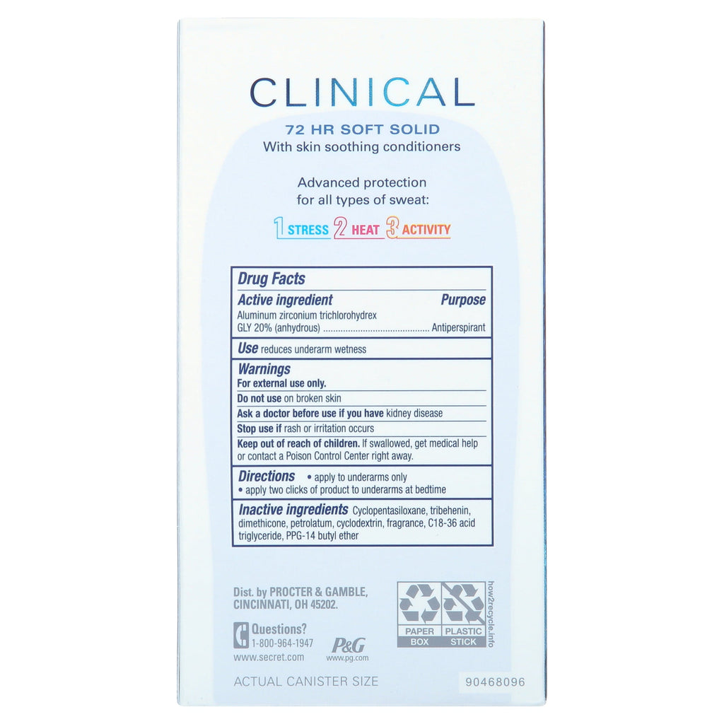 Clinical Strength Soft Solid Female Antiperspirant and Deodorant, Stress Response, 1.6 oz