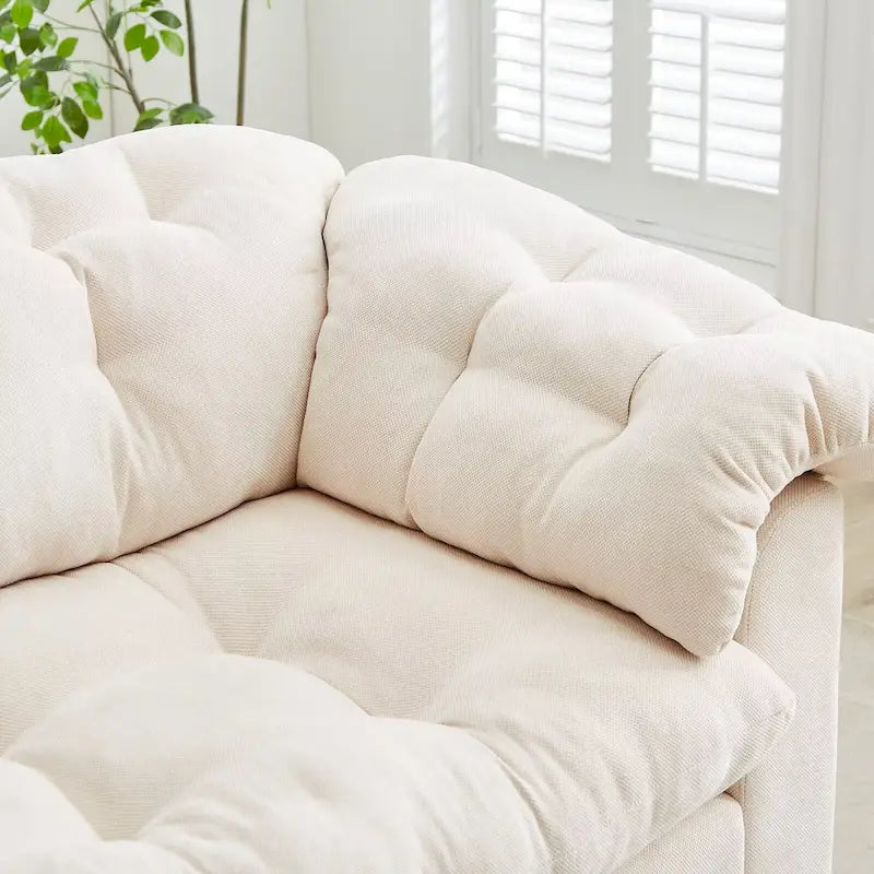 99.2 Chenille Comfort Deep Seat Sofa, Upholstered Fluffy Cloud Sofa
