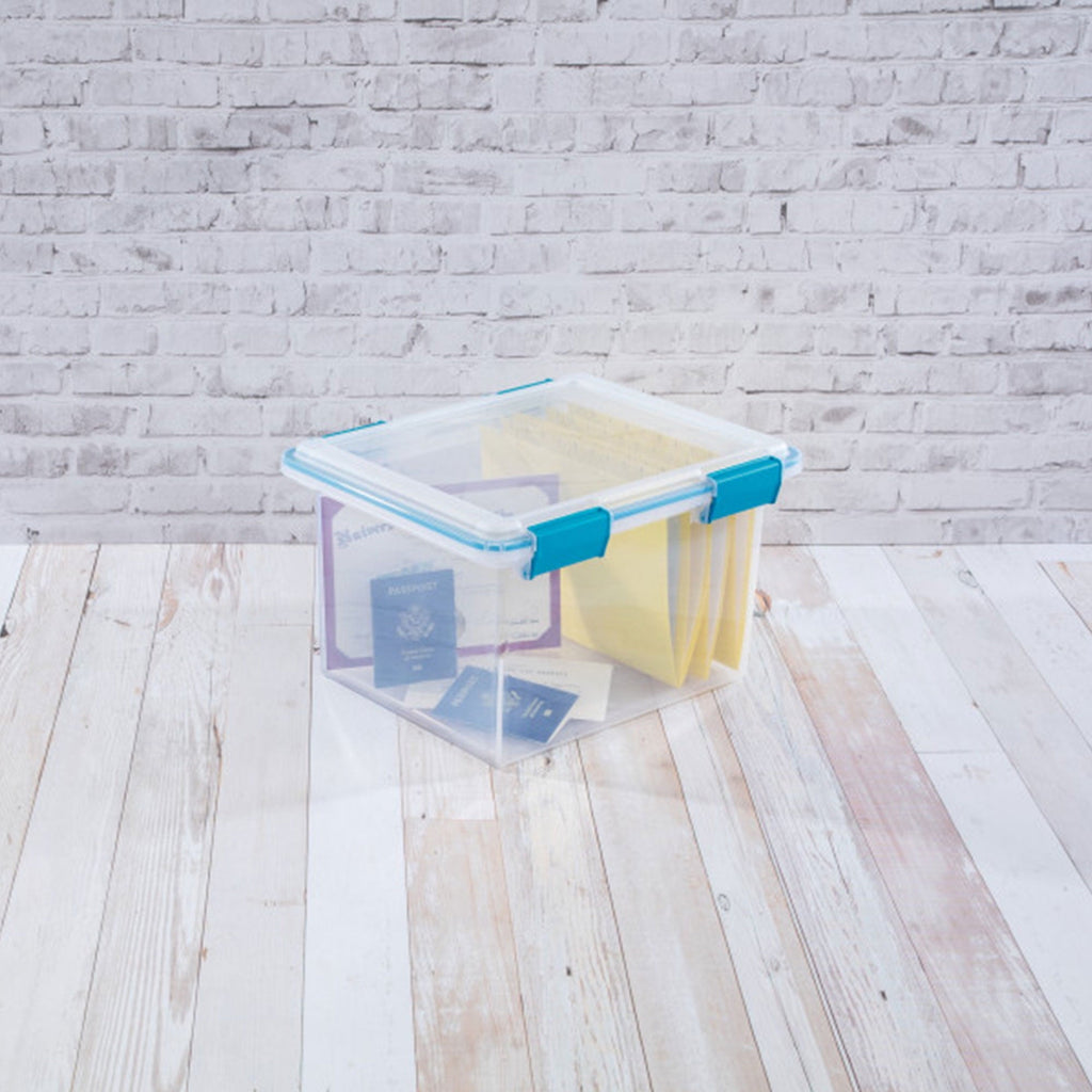 7.5 Quart Clear Plastic Storage Box with Latching Lids, (6 Pack)
