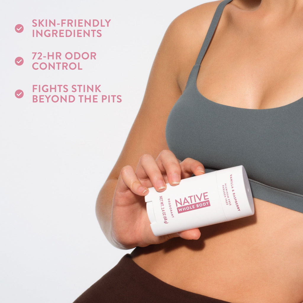 Aluminum Free Sensitive Whole-Body Deodorant Stick, Vanilla & Raspberry Scent 2.4 oz