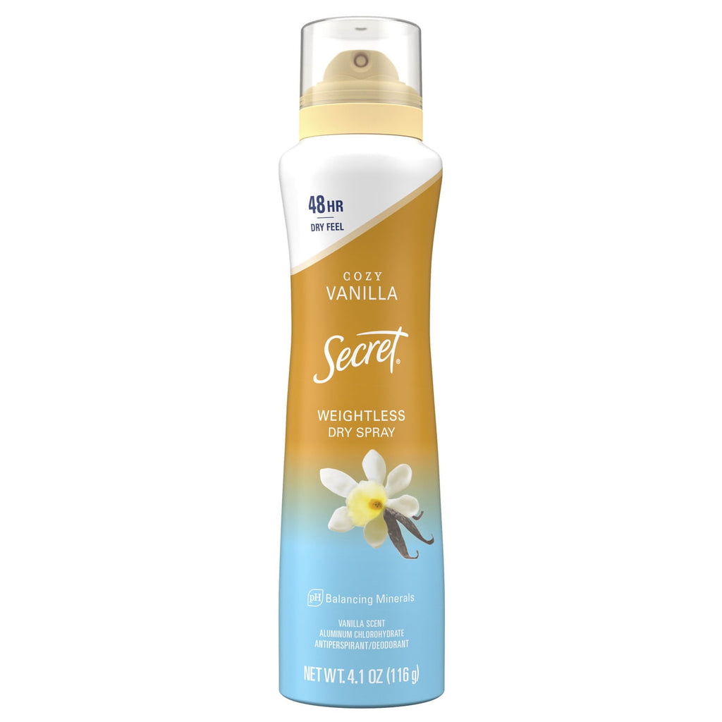 Dry Spray Antiperspirant Deodorant, Vanilla and Argan Oil, 4.1oz.
