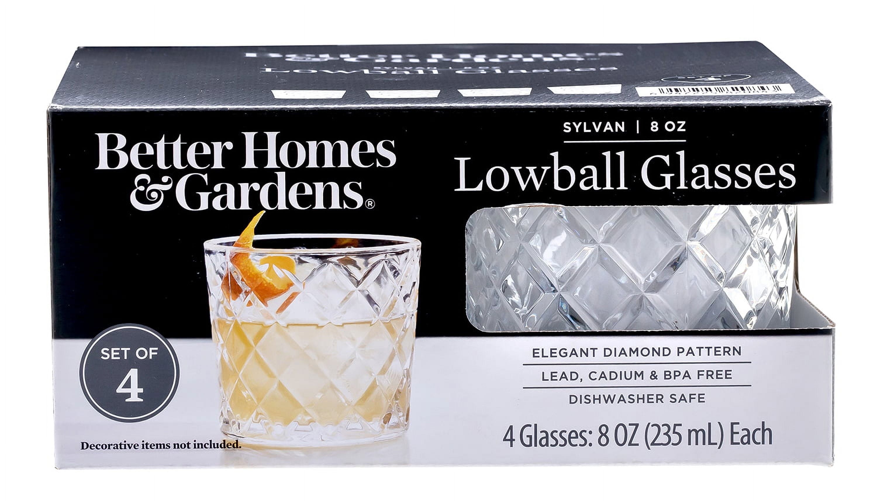 Better Homes & Gardens Diamond Cut Old Fashioned Glass, 4-Pack
