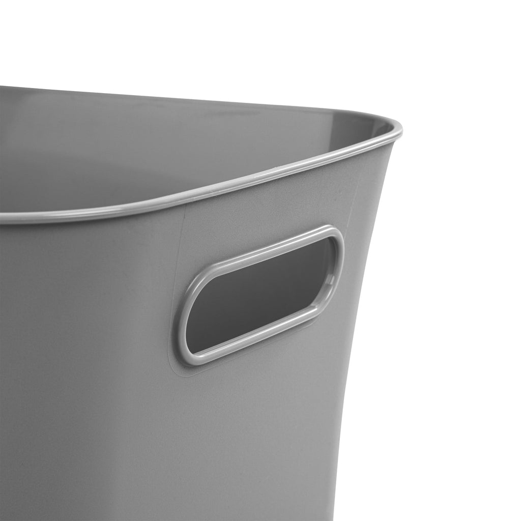 Medium White Plastic Storage Bin, 13.8 in x 9.5 in x 5.8 in