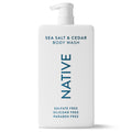 Body Wash, Sea Salt & Cedar, Sulfate Free, Naturally Derived Ingredients, 24hr Freshness, for Women & Men, 36 fl oz