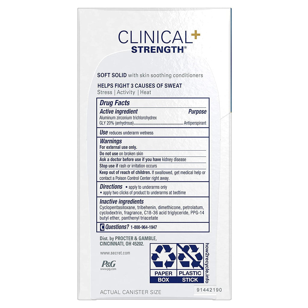 Antiperspirant Clinical Strength Deodorant for Women, Soft Solid, Stress Response, 1.6 Oz, (Pack of 3)