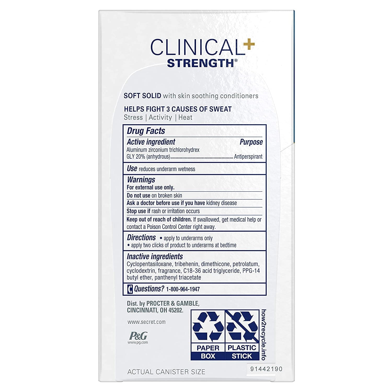 Antiperspirant Clinical Strength Deodorant for Women, Soft Solid, Stress Response, 1.6 Oz, (Pack of 3)