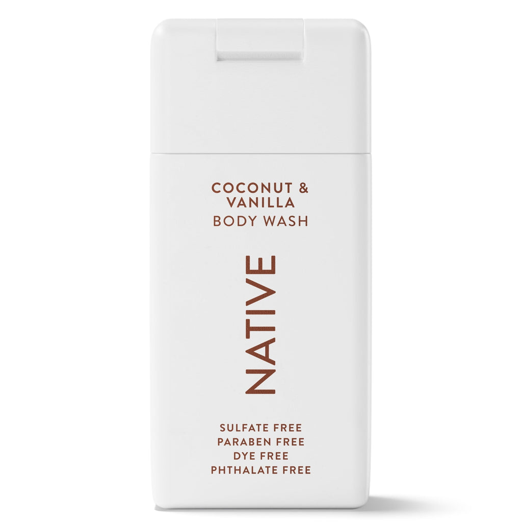 Body Wash, Sulfate Free, Coconut & Vanilla, for Women and Men, Travel Size 3 oz