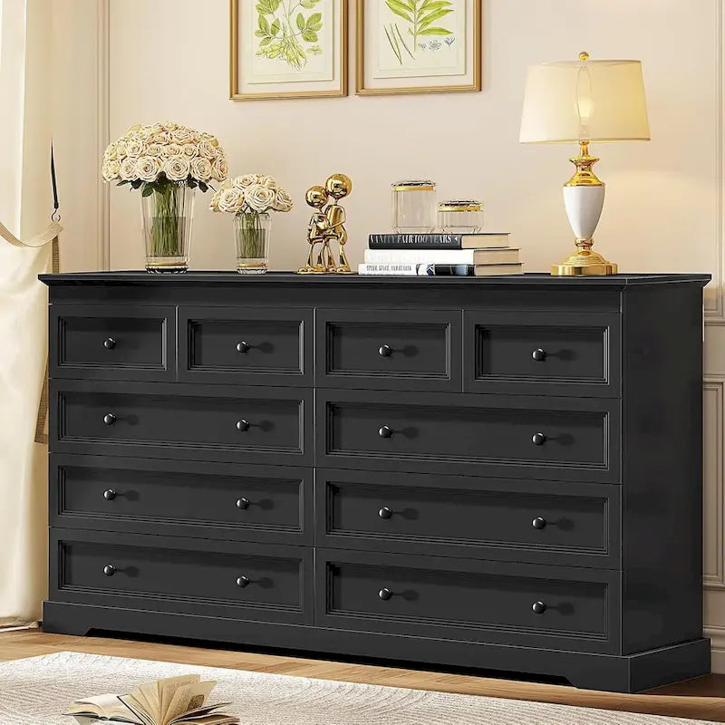 10 Drawers Dresser 55 Large Drawers Wood Dressers & Chest of Drawers