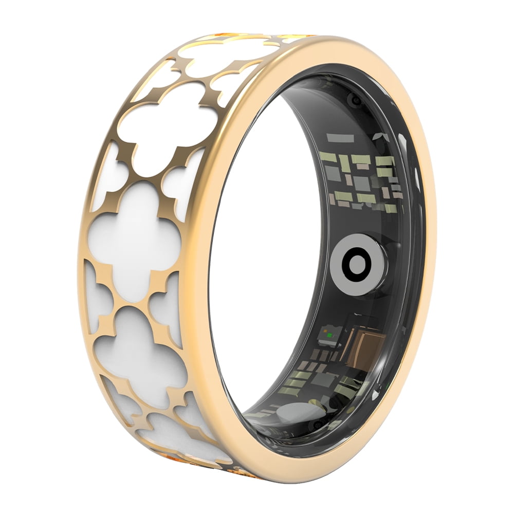 Clover Health Tracking Ring, Suitable for Both Men and Women, 5ATM Waterproof, Activity/Sleep/Temperature Monitoring, Family Care Mode, Compatible with Android and iOS.
