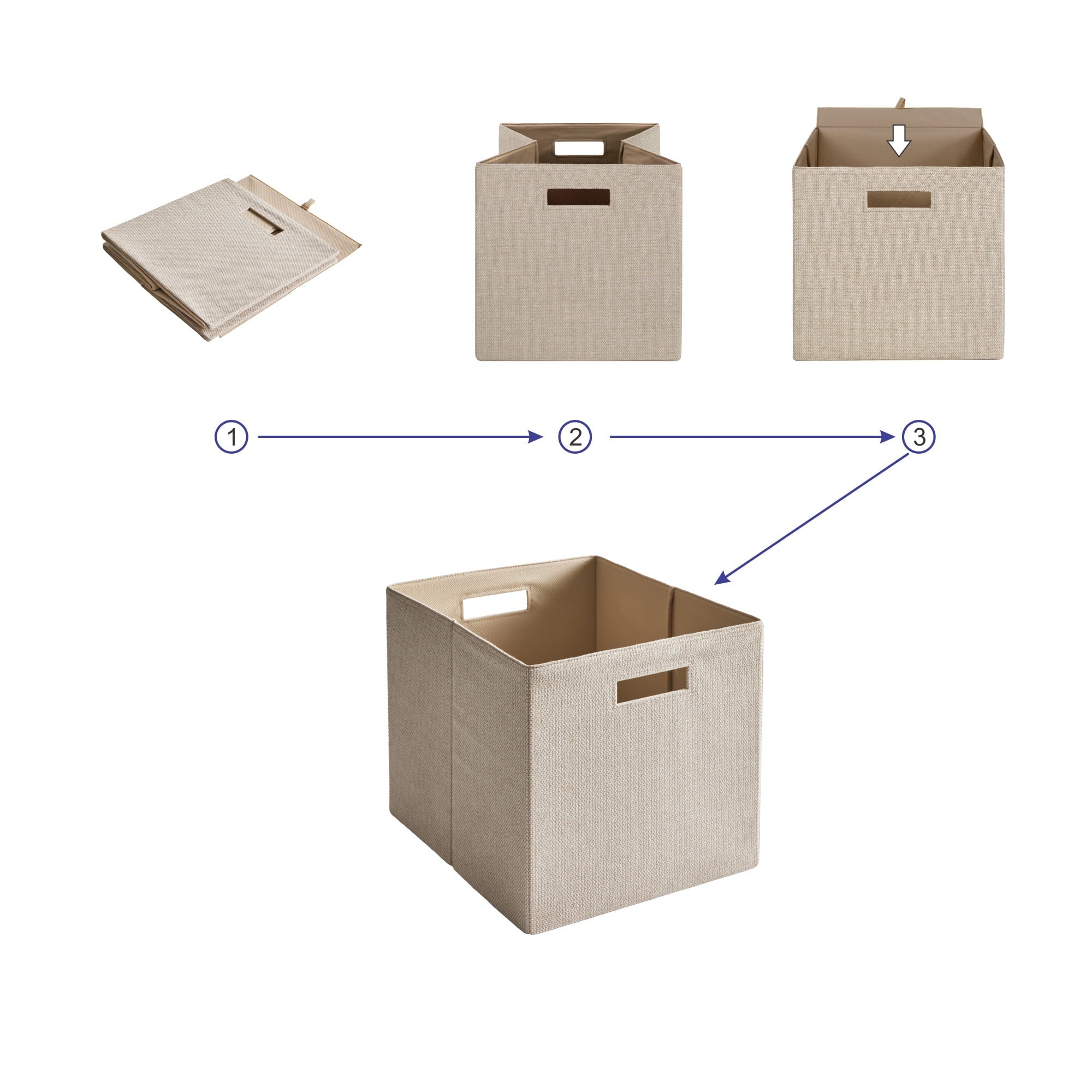 Better Homes & Gardens Collapsible Fabric Cube Storage Bin, Vanilla