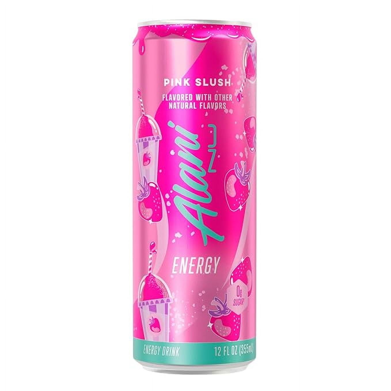 New Alani Energy Drink, Pink Slush Flavor, Sugar-Free, 12 fl oz Low-Calorie Energy Boost (Pack of 6)