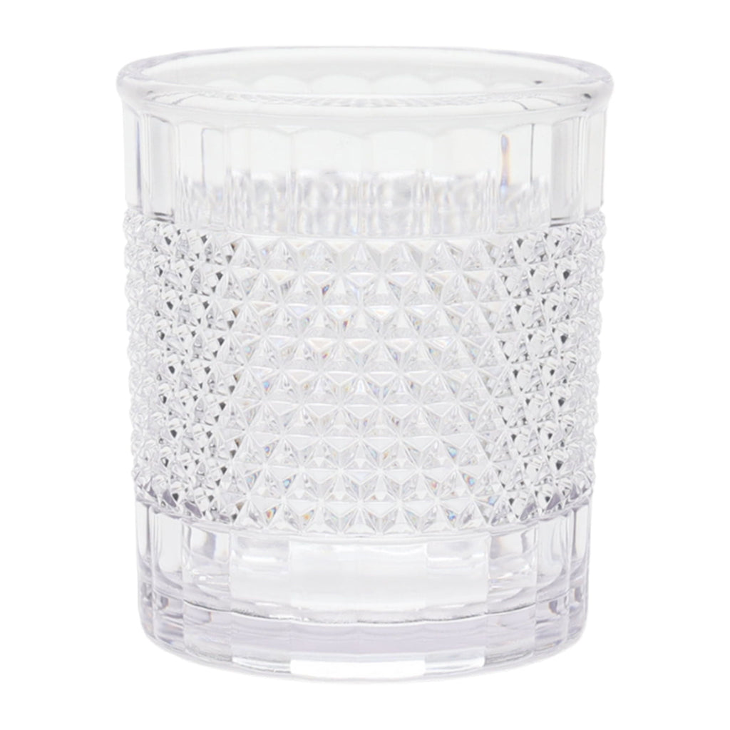 14-Ounce Short Acrylic Diamond Texture Tumbler, Clear