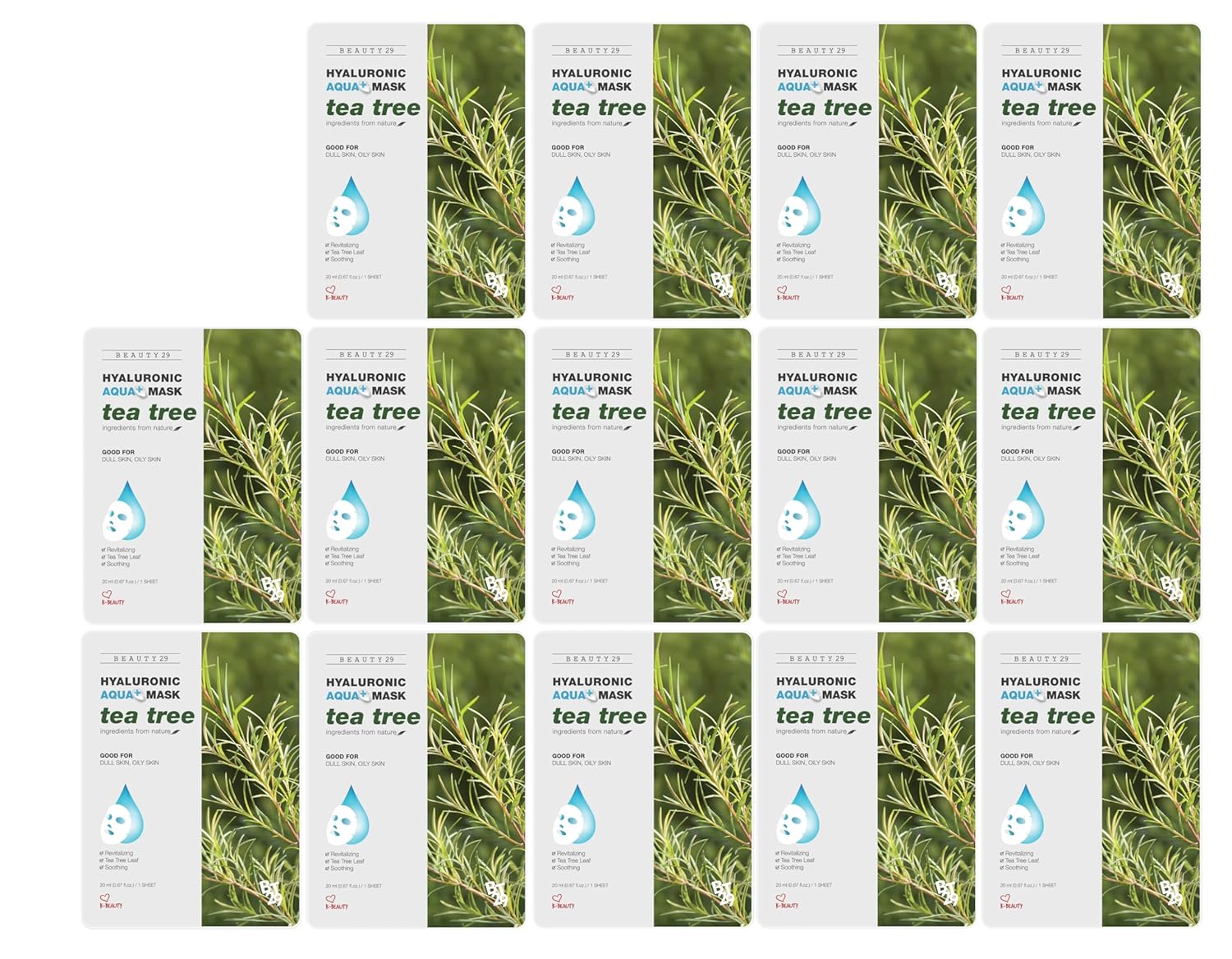 BEAUTY29 Hyaluronic Aqua Plus Essence Full Face Facial Sheet Mask 14 Sheets - 2 WEEKS SET