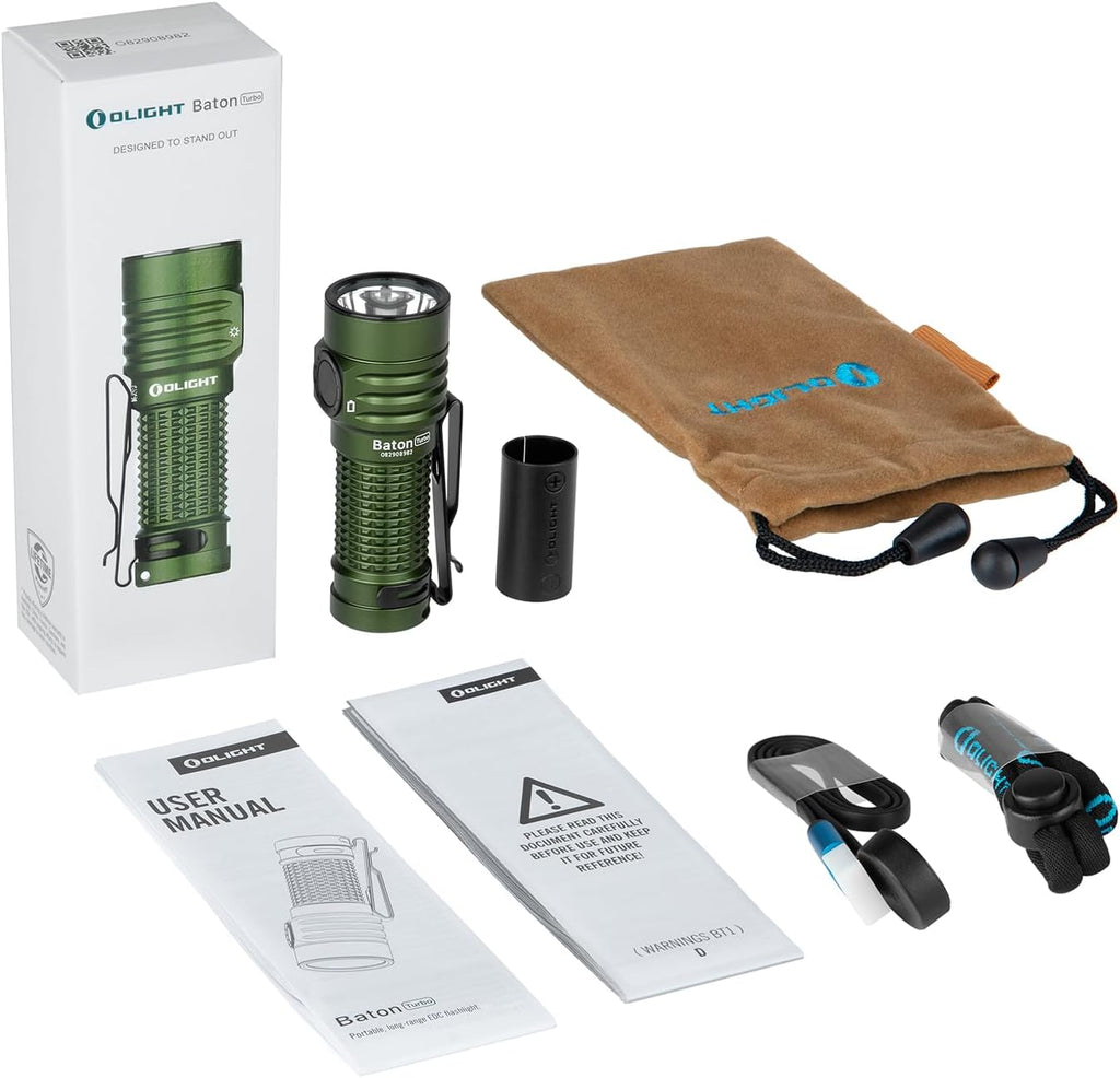 Baton Turbo EDC Rechargeable Handheld Flashlight, 1000 Lumens Compact LED and 510 Meters Long Throw Powerful Light, with Two-Way Clip and Landyard for Camping, Home Use (Roadster)