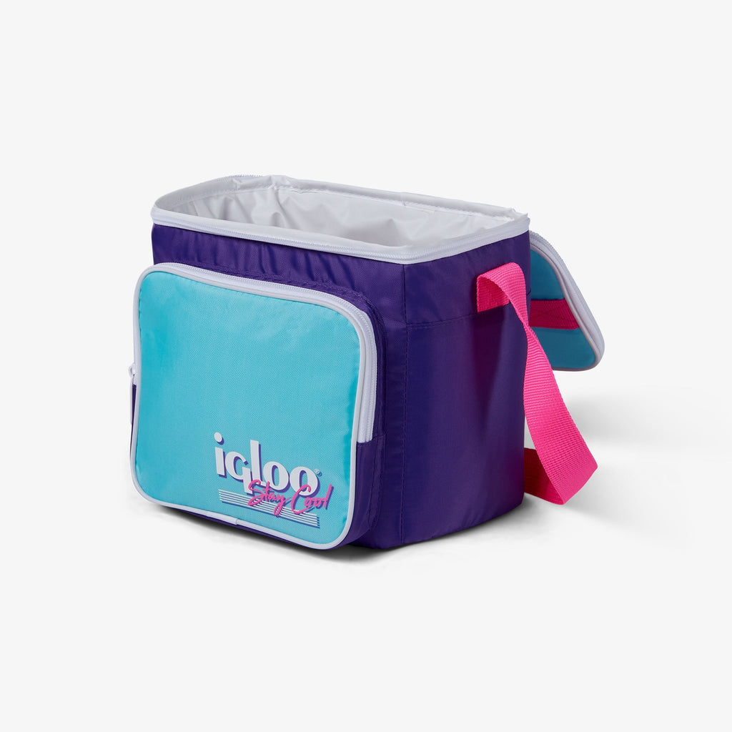 Igloo 9 can Retro Square Lunch Cooler Bag, Lilac Breeze and Light Blue