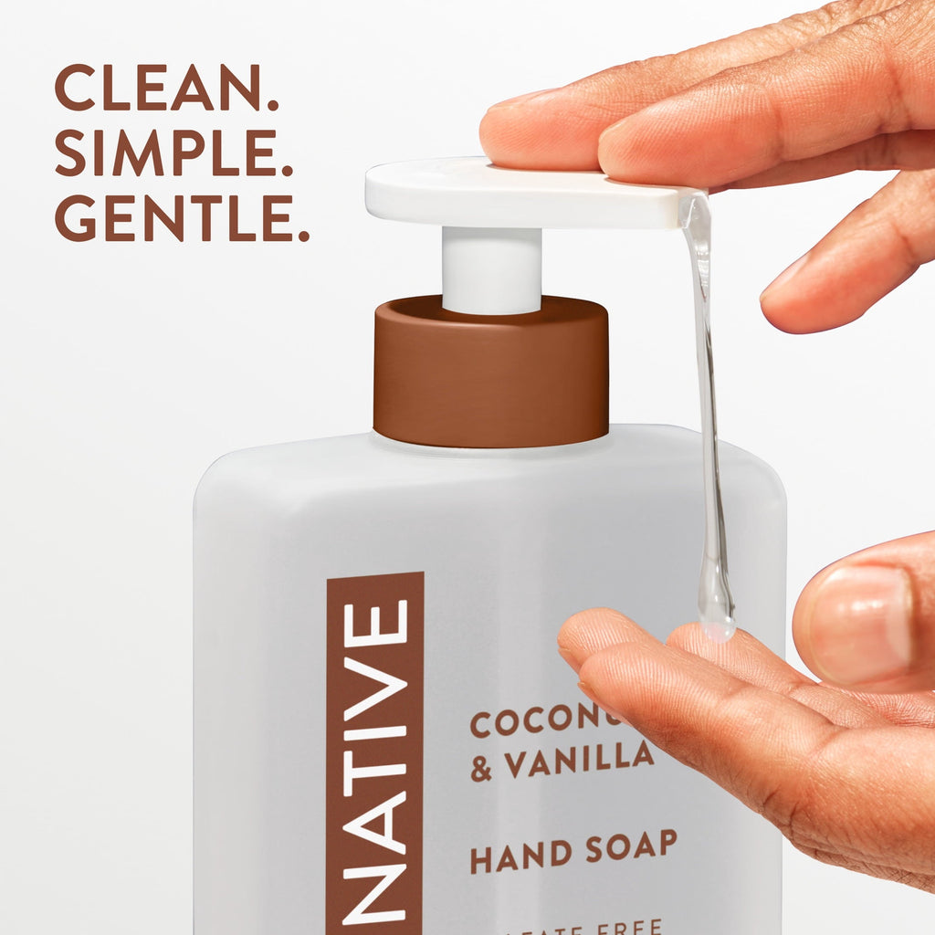 Liquid Hand Soap, Coconut & Vanilla, Non-drying, Naturally Derived Cleansers, Sulfate Free, 13 fl oz