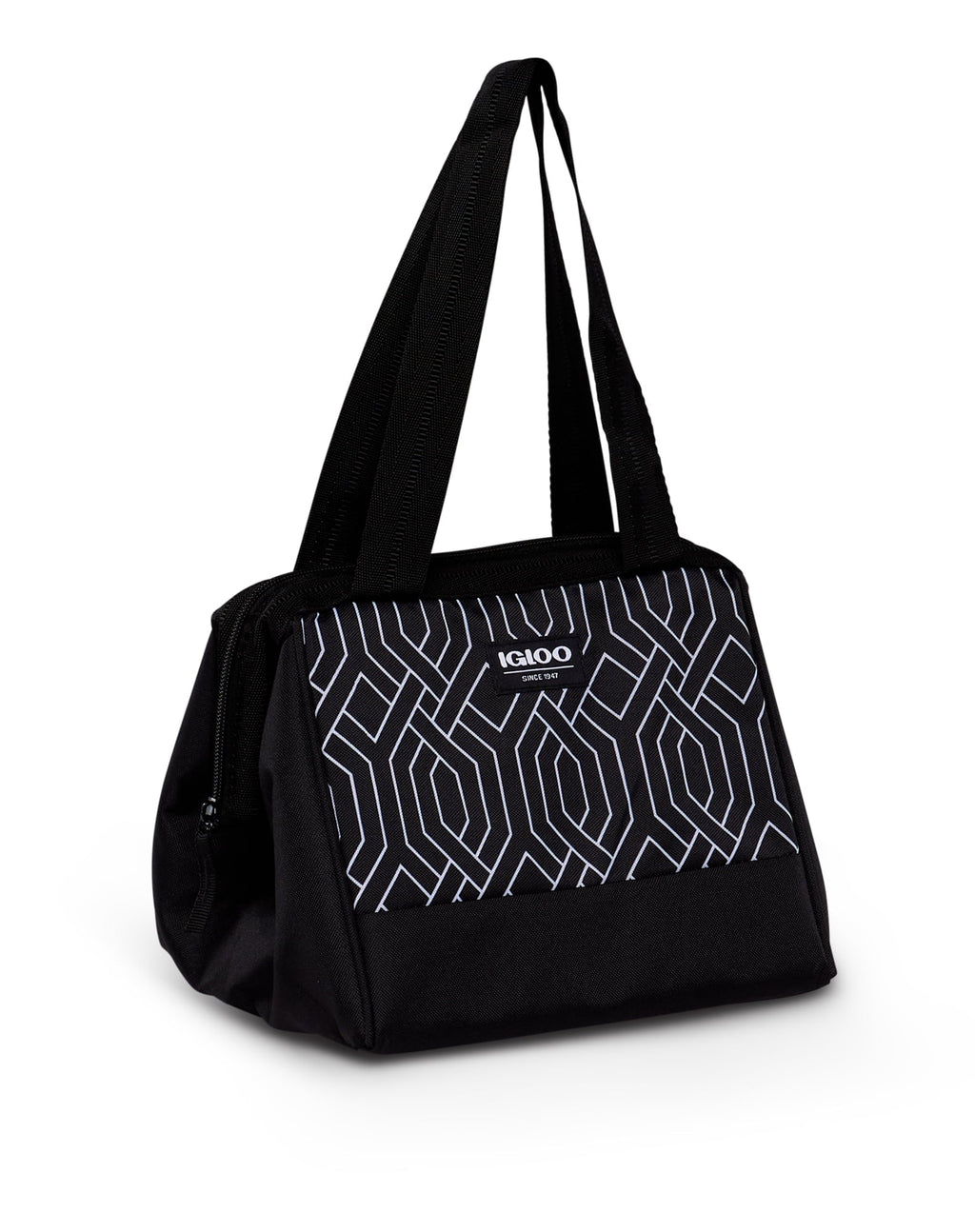 Leftover Polyester Lunch Tote Cooler, 9 Can Capacity, Black and White, Well Suited to Hot or Cold Meals Away from Home