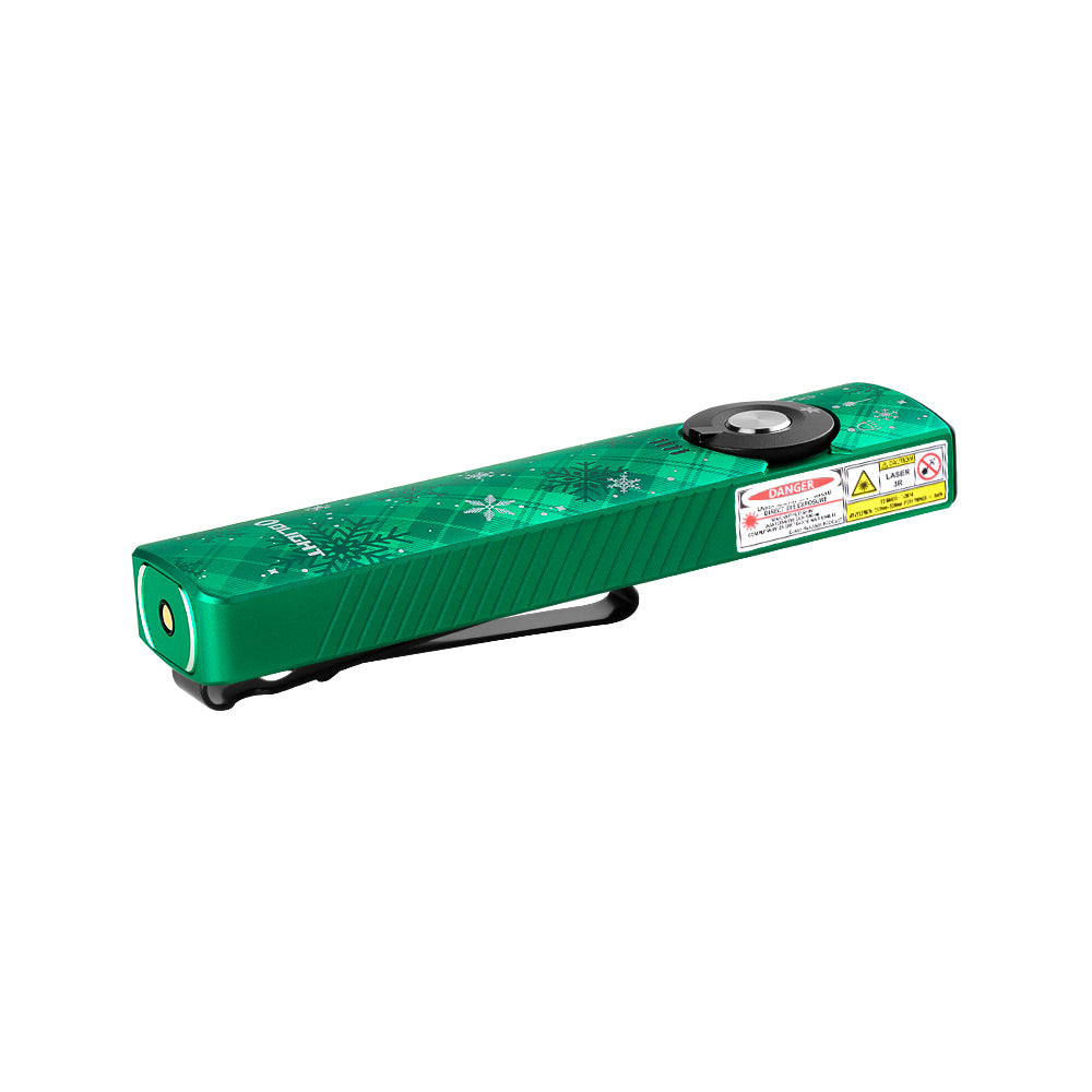 Arkfeld Pro Flat Rechargeable EDC Flashlight with 1300 Lumens LED Light UV and Laser(Red CW 5700K-6700K)