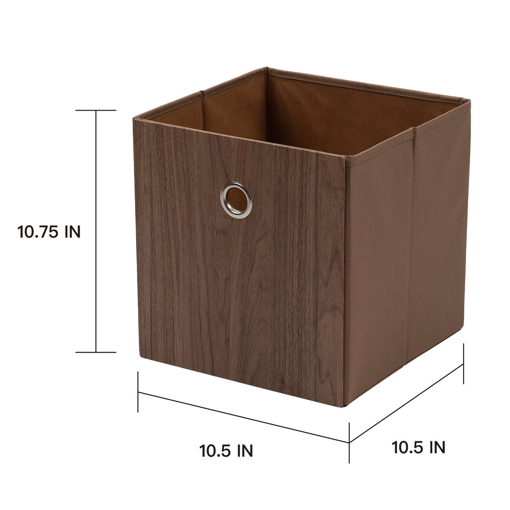 Collapsible Fabric Cube Storage Bin, Rich Black