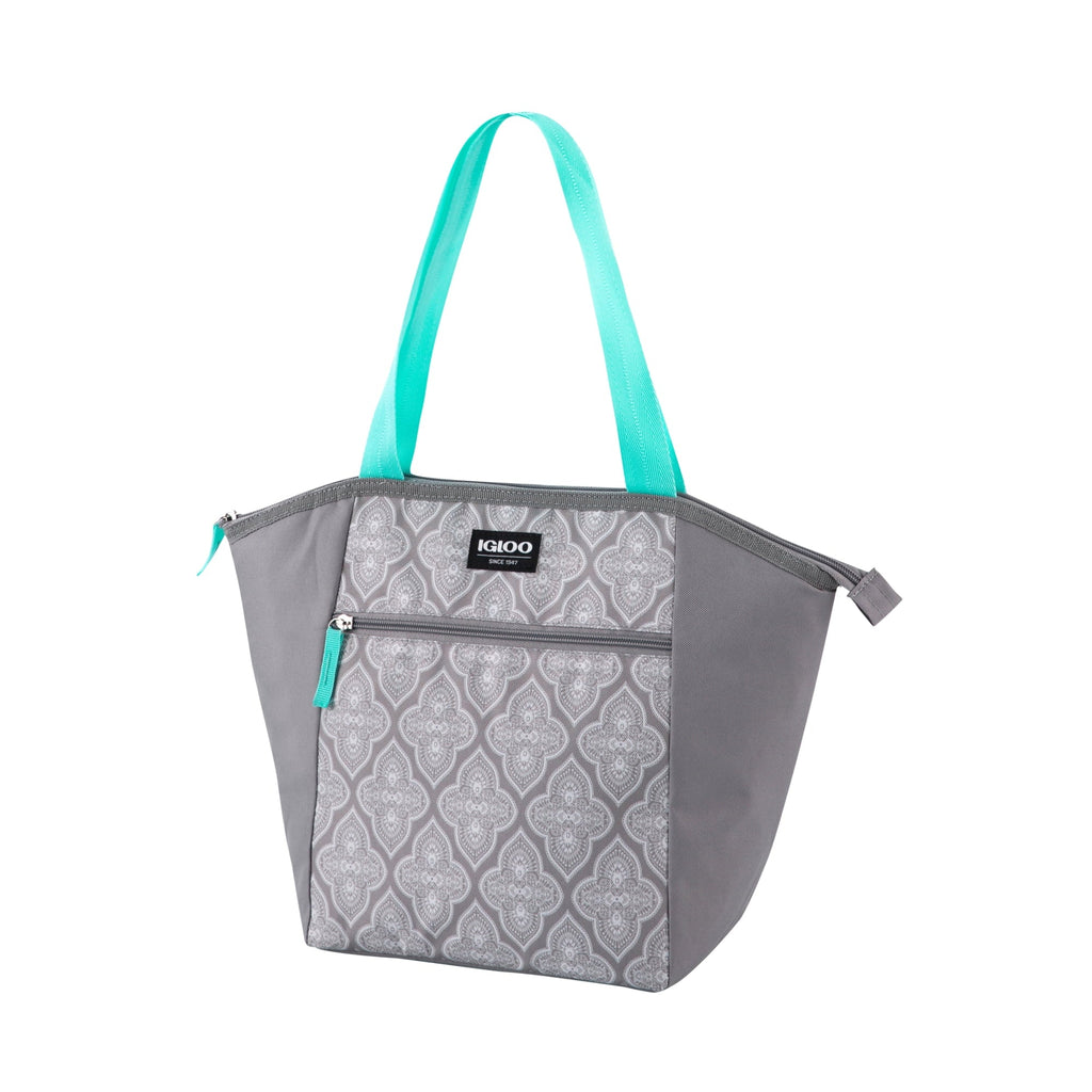 Essential Tote Lunch Bag Cooler, 14 Can Capacity, Gray and Teal