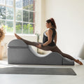 Avana Kami Convertible Chaise / Yoga & Massage - 2-In-1 Ottoman with Concealed Fold Out Yoga Lounge Chair, Microvelvet - N/A