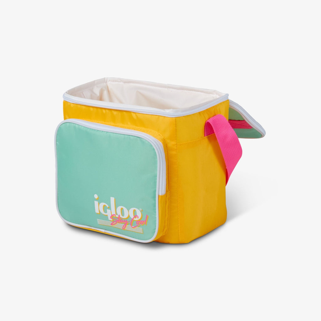 9 Can Capacity Retro Square Lunch Bag Cooler, Yellow
