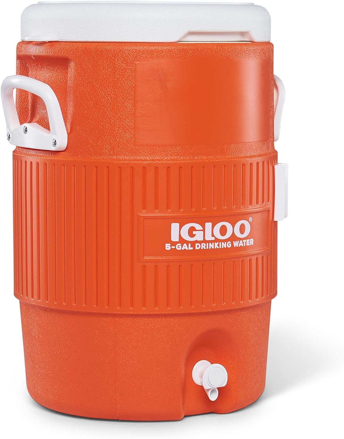 5 Gallon Portable Sports Cooler Water Beverage Dispenser with Flat Seat Lid, Bright Orange