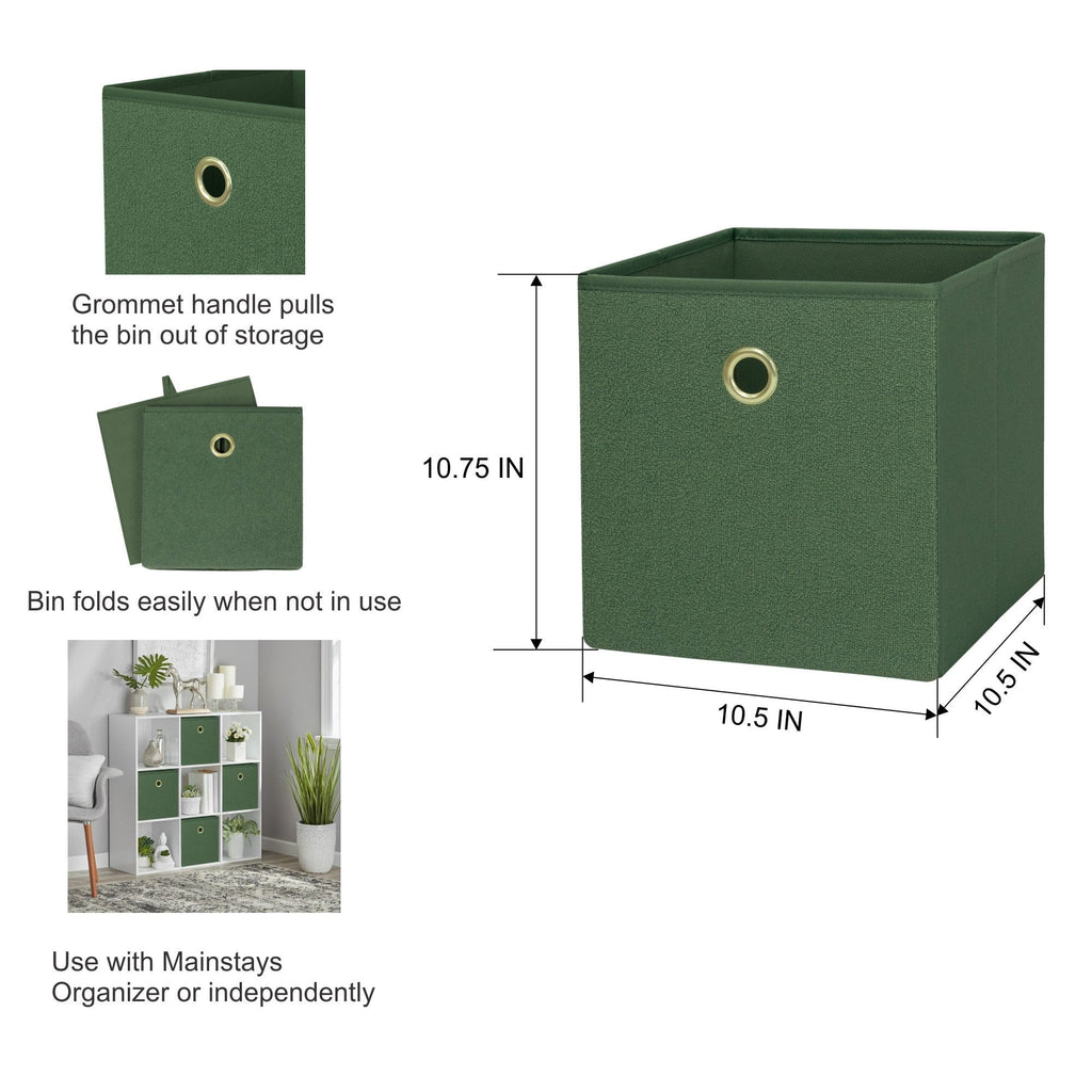 Collapsible Fabric Cube Storage Bin, Rich Black