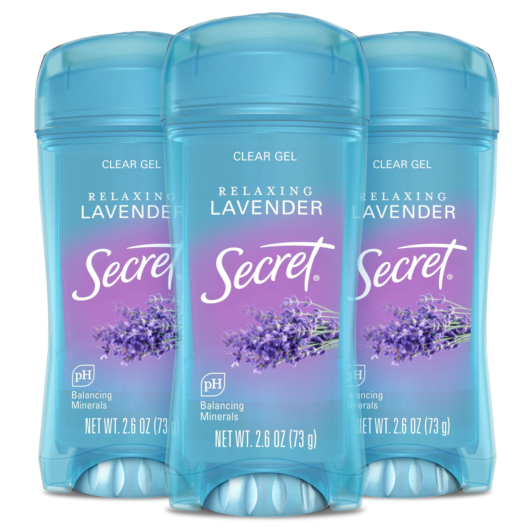 Fresh Clear Gel Antiperspirant and Deodorant for Women, Relaxing Lavender, 3 Pack, 3 x 2.6 oz