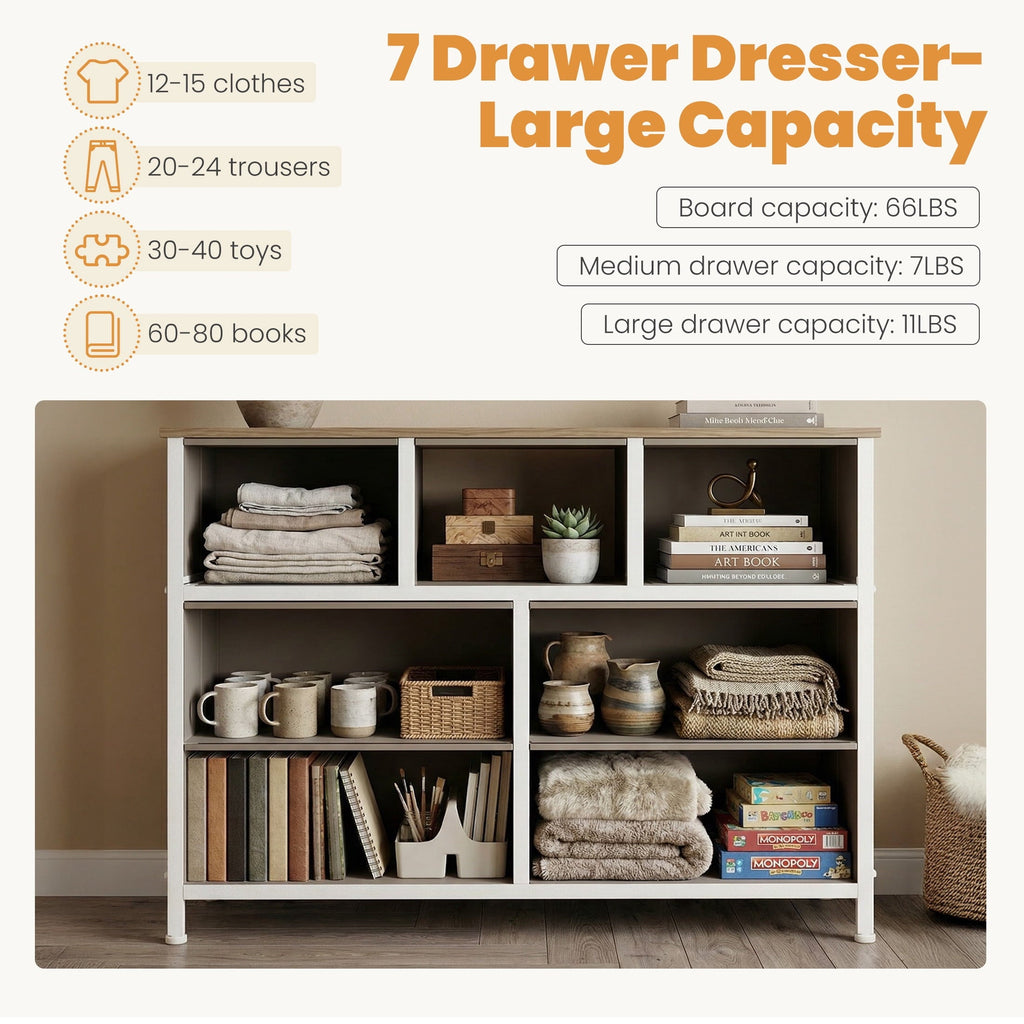 9 Drawers Fabric Dresser for Bedroom, Drawer Organizer Storage Cabinet for Closet, Clothes, TV Stand, Light Gary