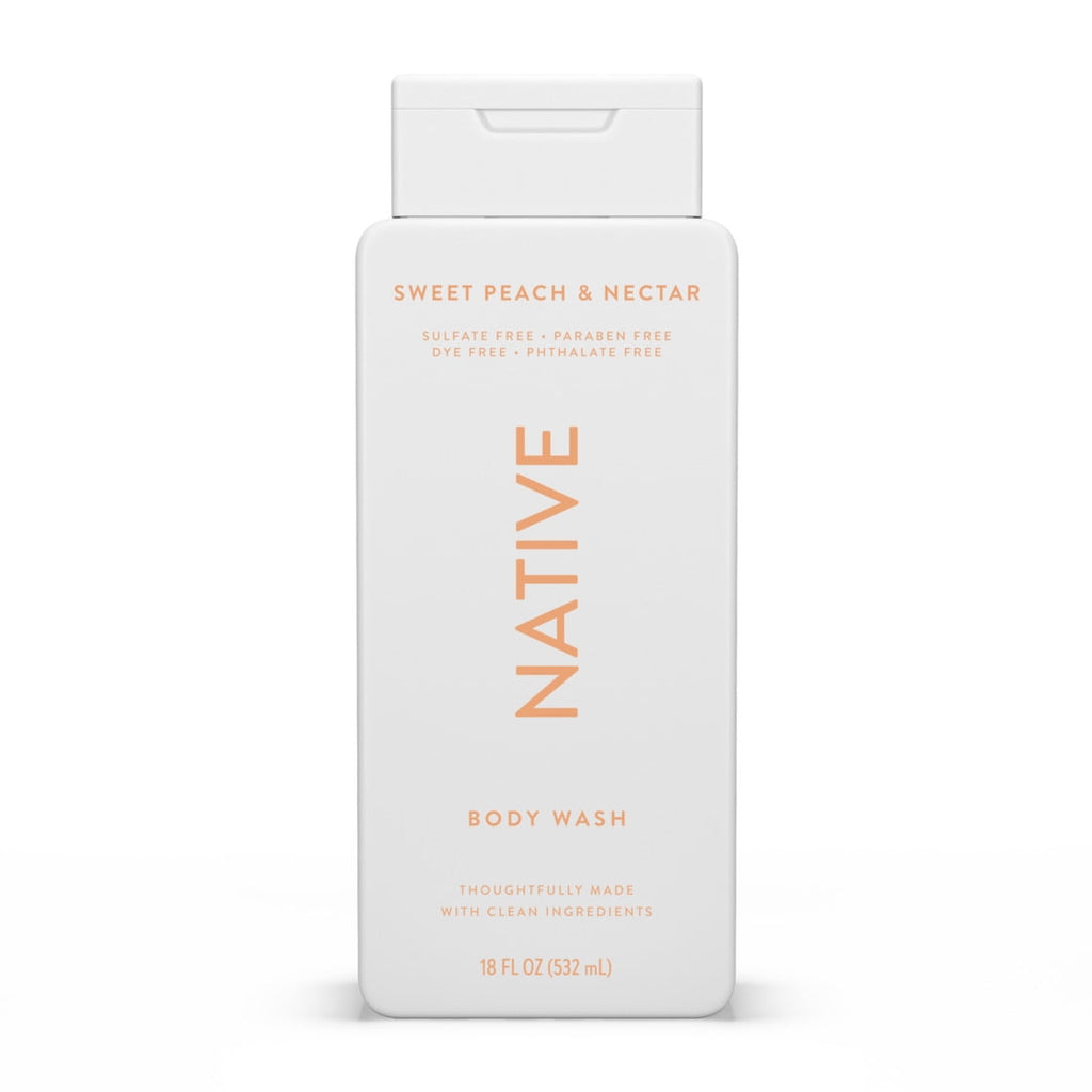 Body Wash, Sweet Peach & Nectar, Sulfate Free, Naturally Derived Ingredients, 24hr Freshness, for Women & Men, 18 fl oz