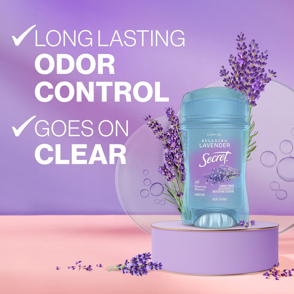 Fresh Clear Gel Antiperspirant and Deodorant for Women, Relaxing Lavender, 3 Pack, 3 x 2.6 oz