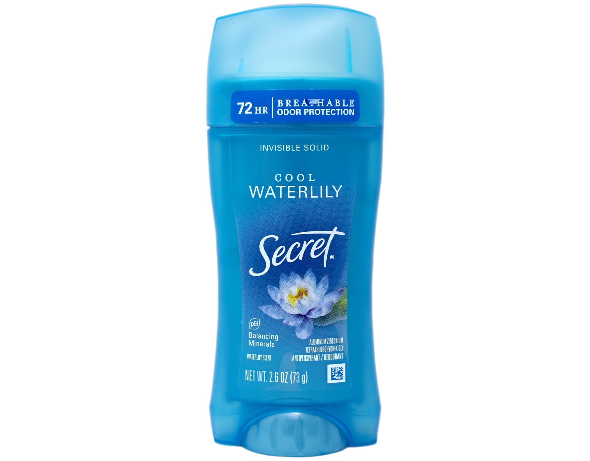 Antiperspirant & Deodorant Invisible Solid Cool Waterlily, 72HR Breathable Sweat & Odor Protection, 2.6 OZ